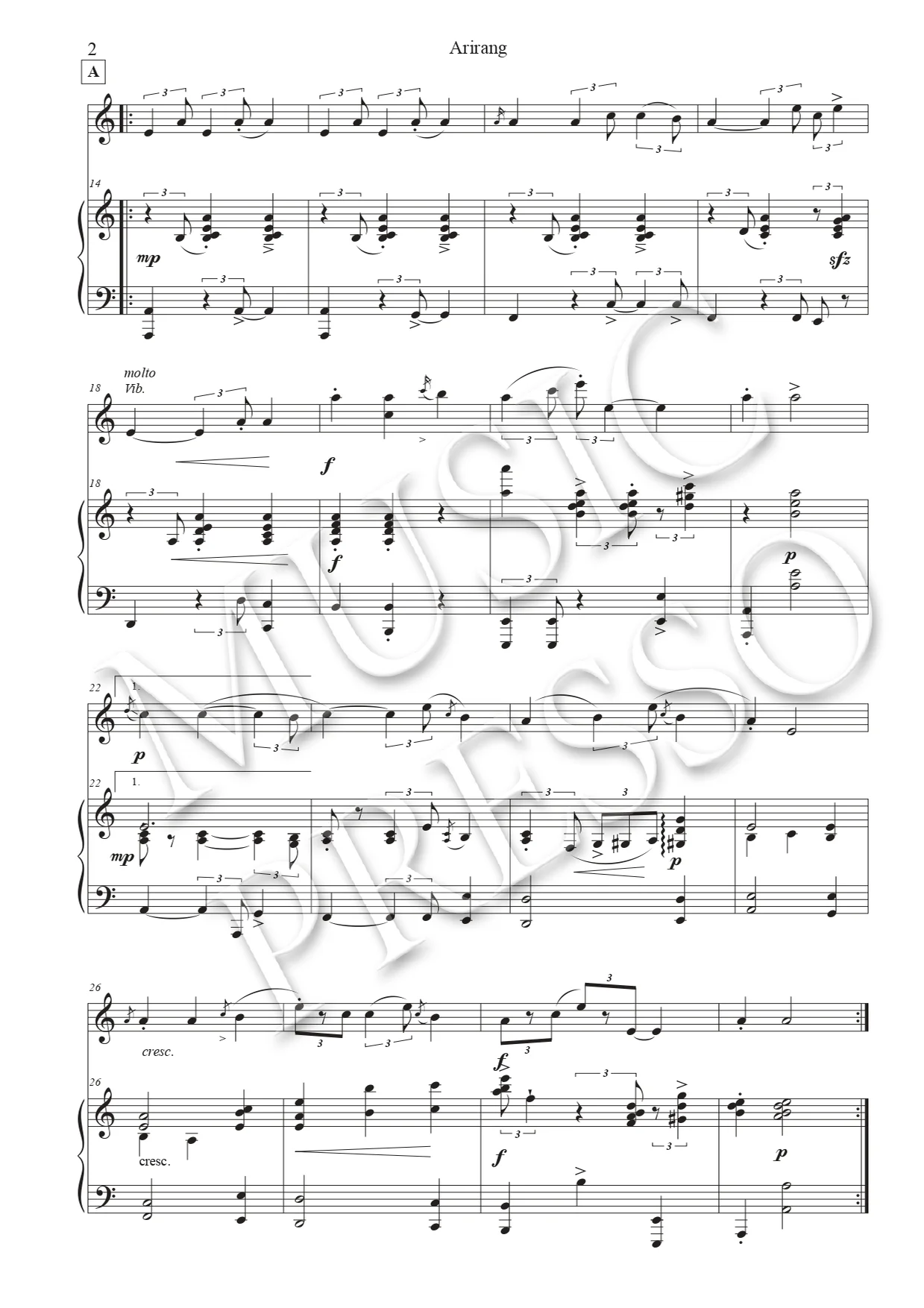 Arirang for Violin & Piano - Musicpreso by MusicPresso - Page 2