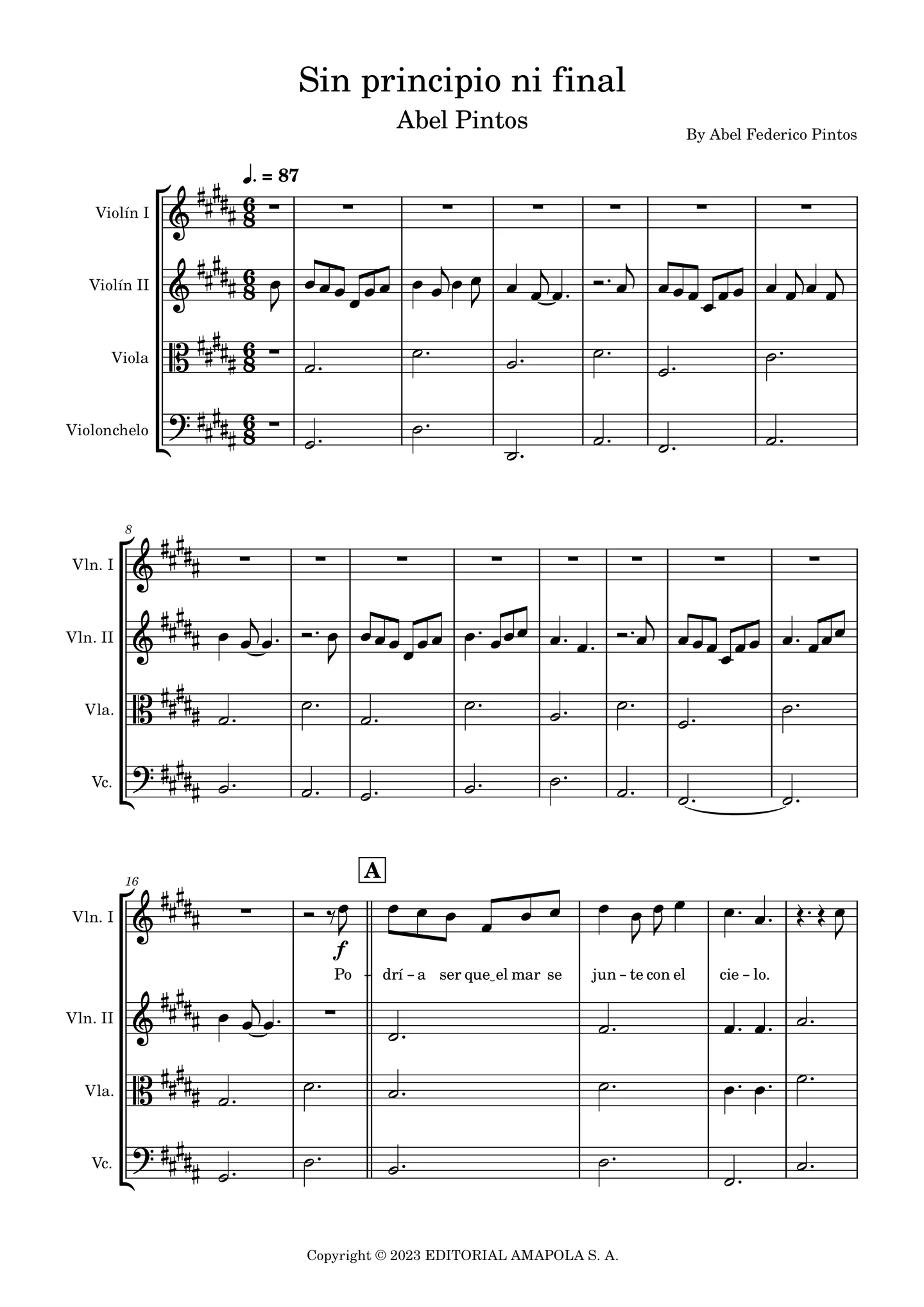 Sin principio ni final - Abel Pintos (Cuarteto de cuerdas) by Pablo Posadas
