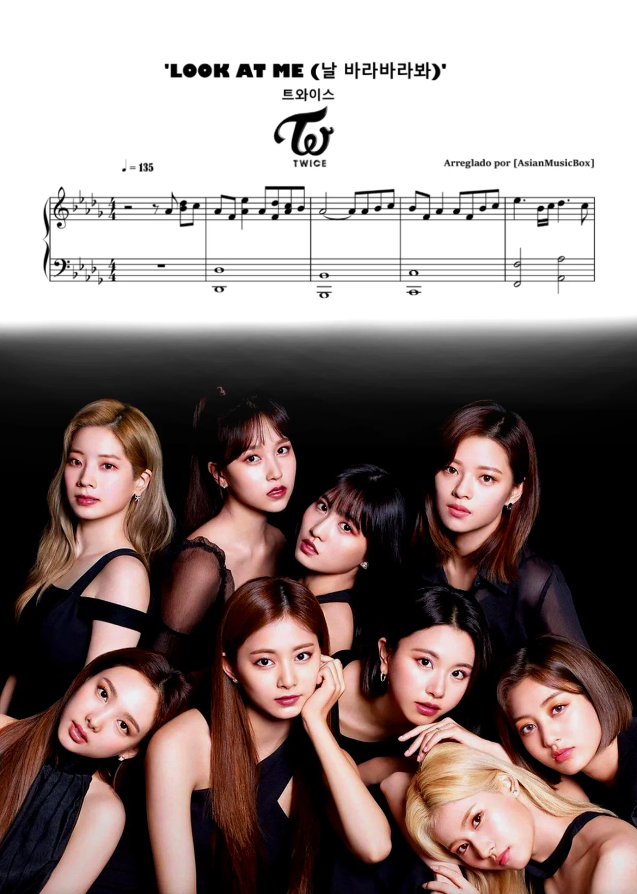 Look At Me (Sheet, MIDI, Drums &amp; WAV) - TWICE by AsianMusicBox