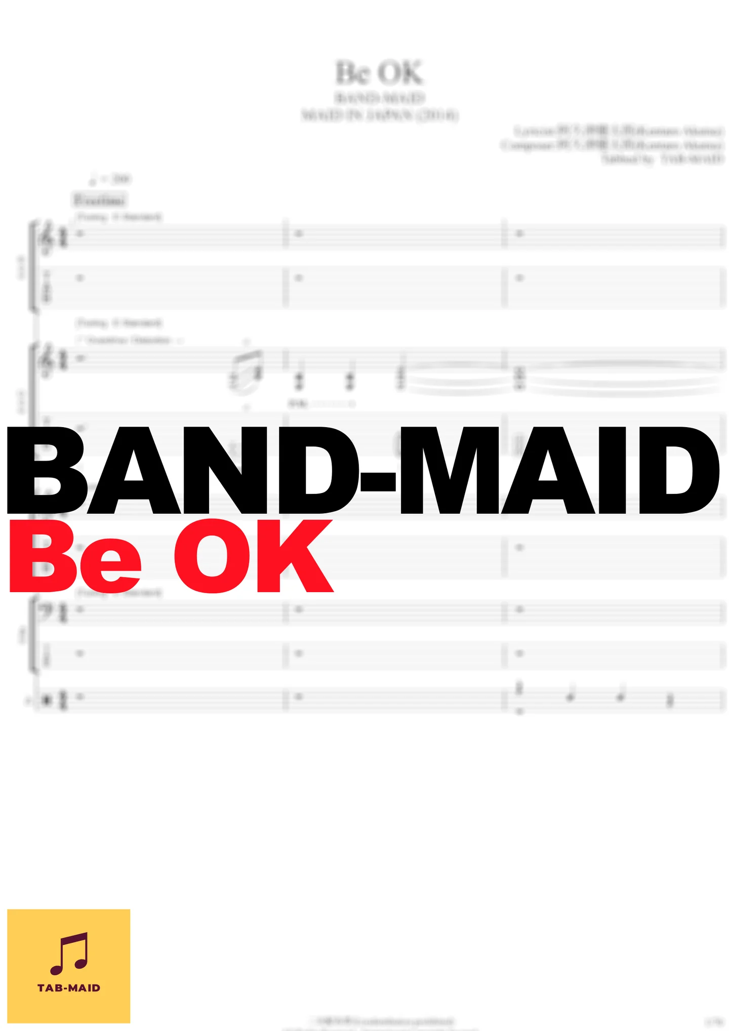 Be OK - BAND-MAID (TAB / FullScore) by TAB-MAID