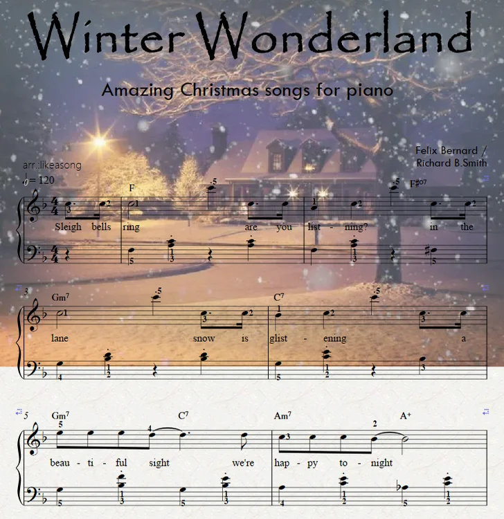 Winter Wonderland(easy piano solo)Christmas songs - Felix Bernard / Richard B.Smith by likeasong