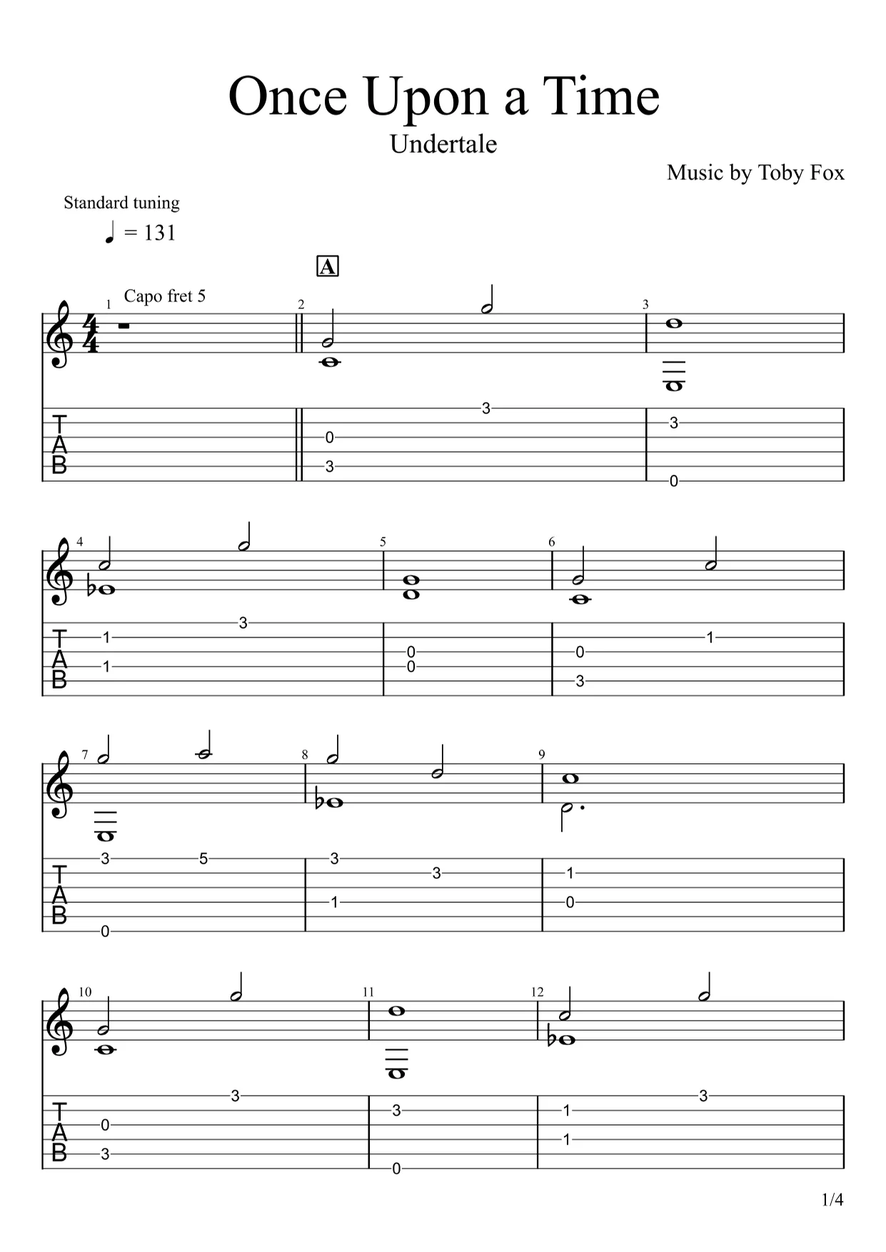 Once Upon a Time - Undertale (Fingerstyle) by u3danchou