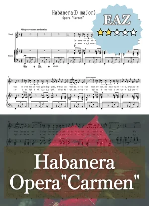 【伴奏音源付き】Habanera ハバネラ G-flat major/Ges-dur 変ト長調 - ジョルジュ・ビゼー (恋は野の鳥/オペラアリア/移調/Transposed/karaoke/accompaniment/伴奏楽譜/移調楽譜) by cogito