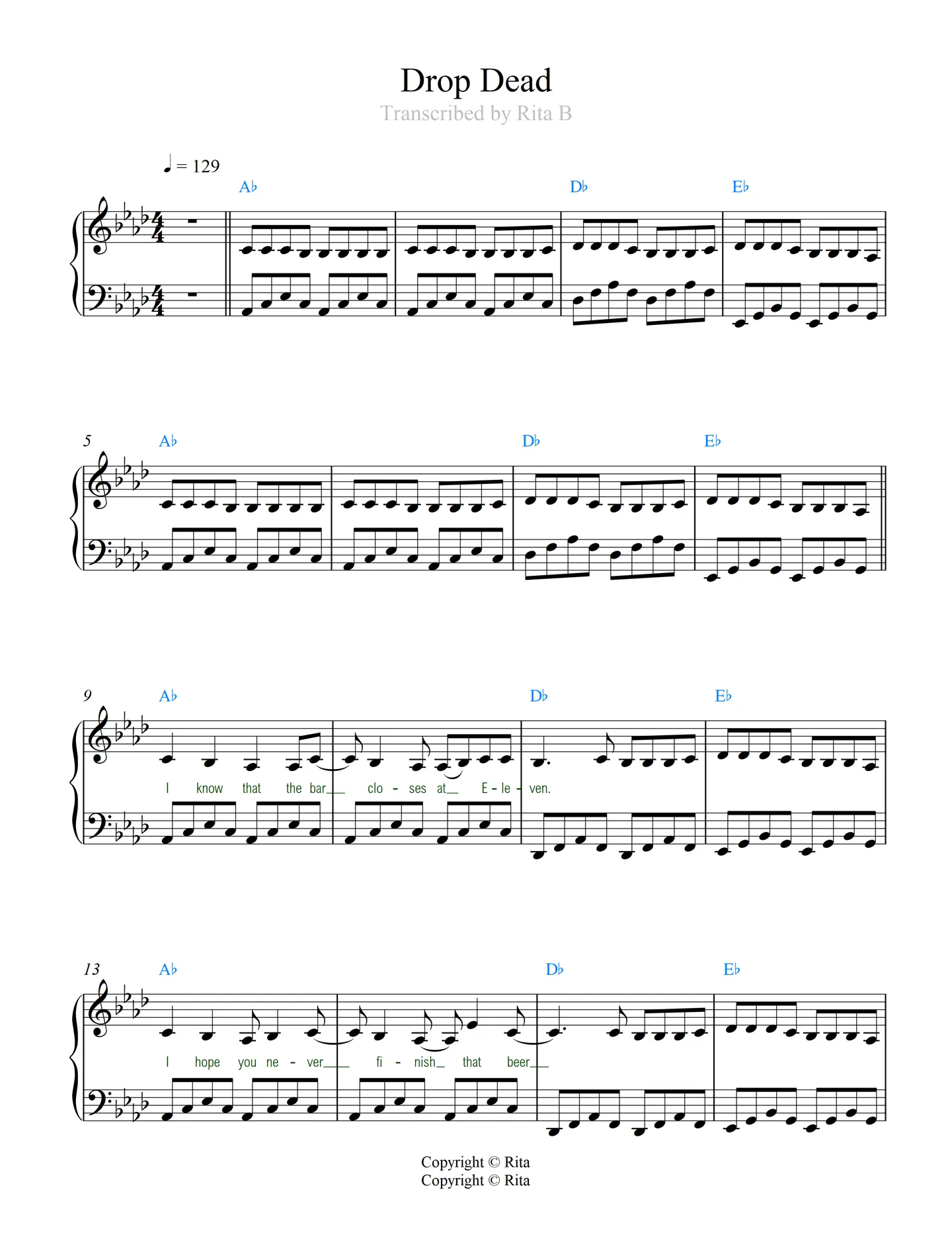 Drop Dead - Olivia Rodrigo (2 pdfs) by Rita B