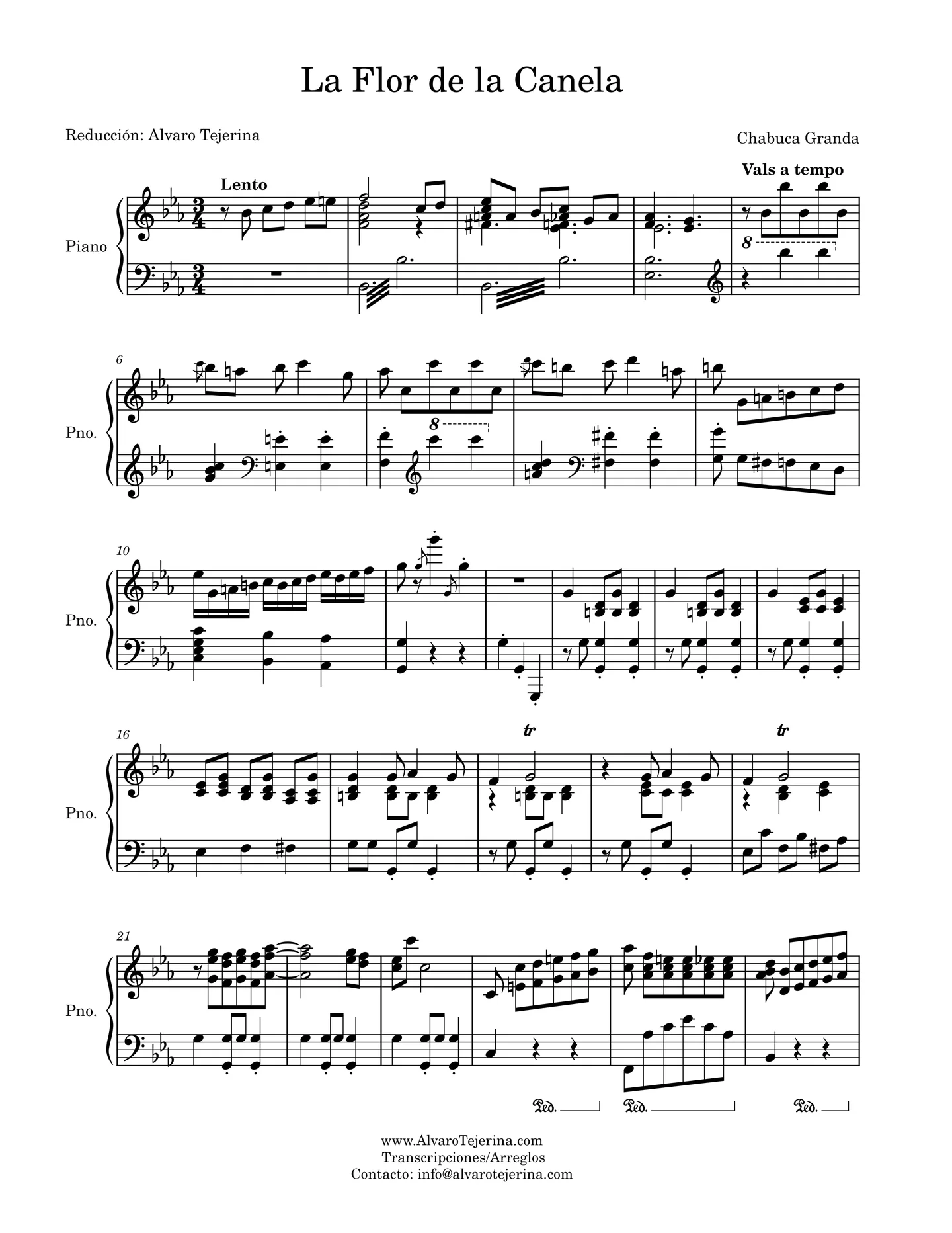 La Flor de la Canela - Chabuca Granda (Reducción para piano de la versión orquestal cantada por Diego Flores) by Álvaro Tejerina