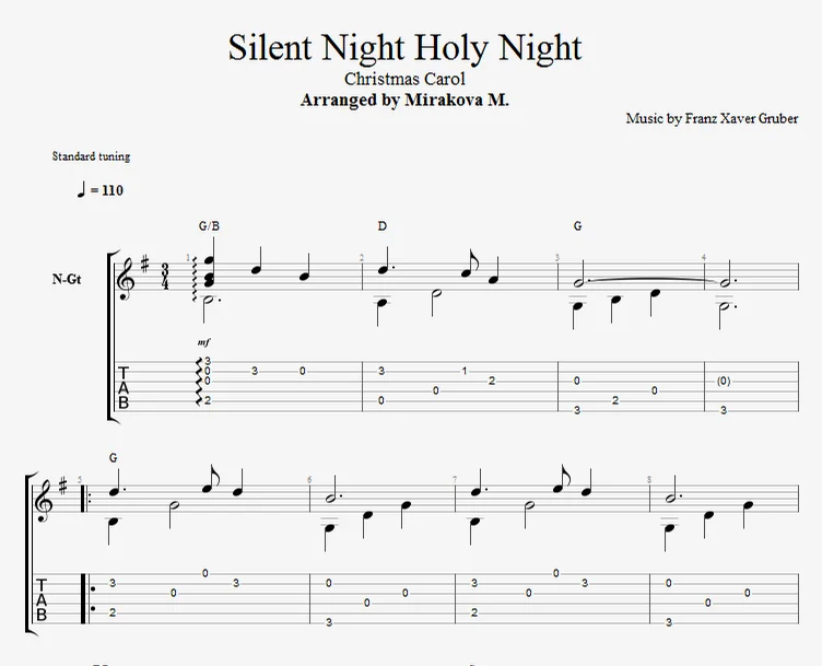 Silent Night - Franz Xaver Gruber by Marina Mirakova