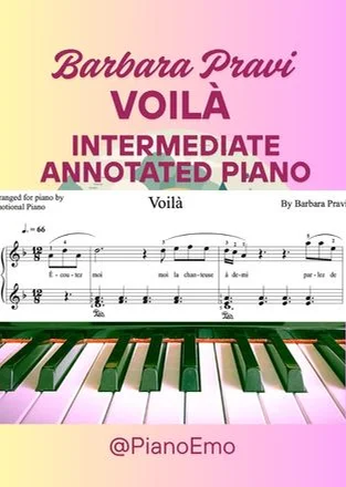 Voila - Barbara Pravi (Easy-to-read medium annotated score)