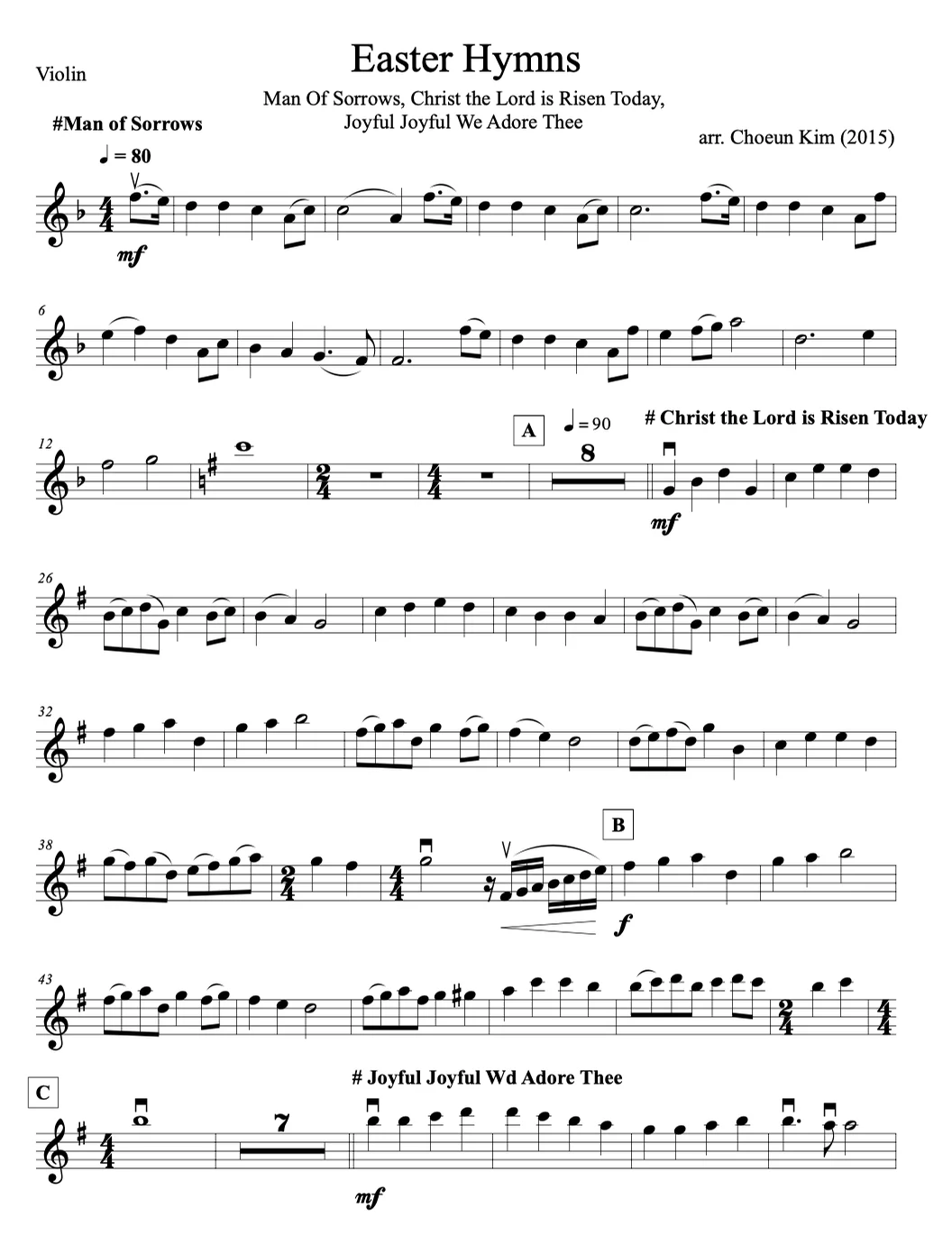 Easter Hymns Medley - Hymn (Piano Quartet) by Music Cho