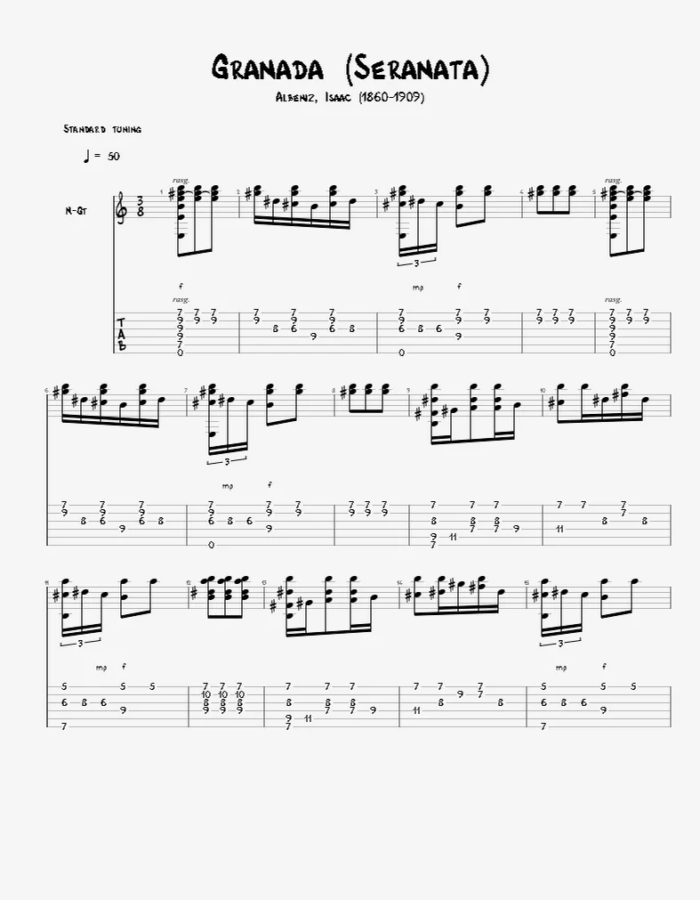 Granada (Seranata) - Albeniz Isaac by Agape Guitar