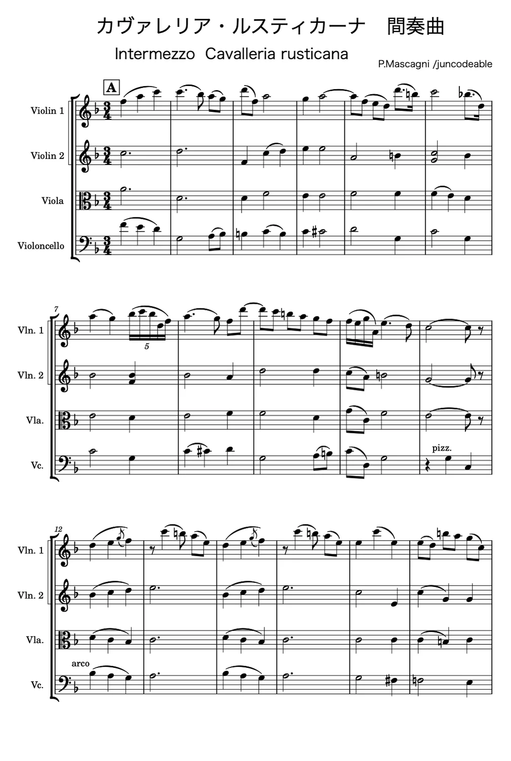 intermezzo Cavalleria rusticana - P .Mascagni by juncodeable