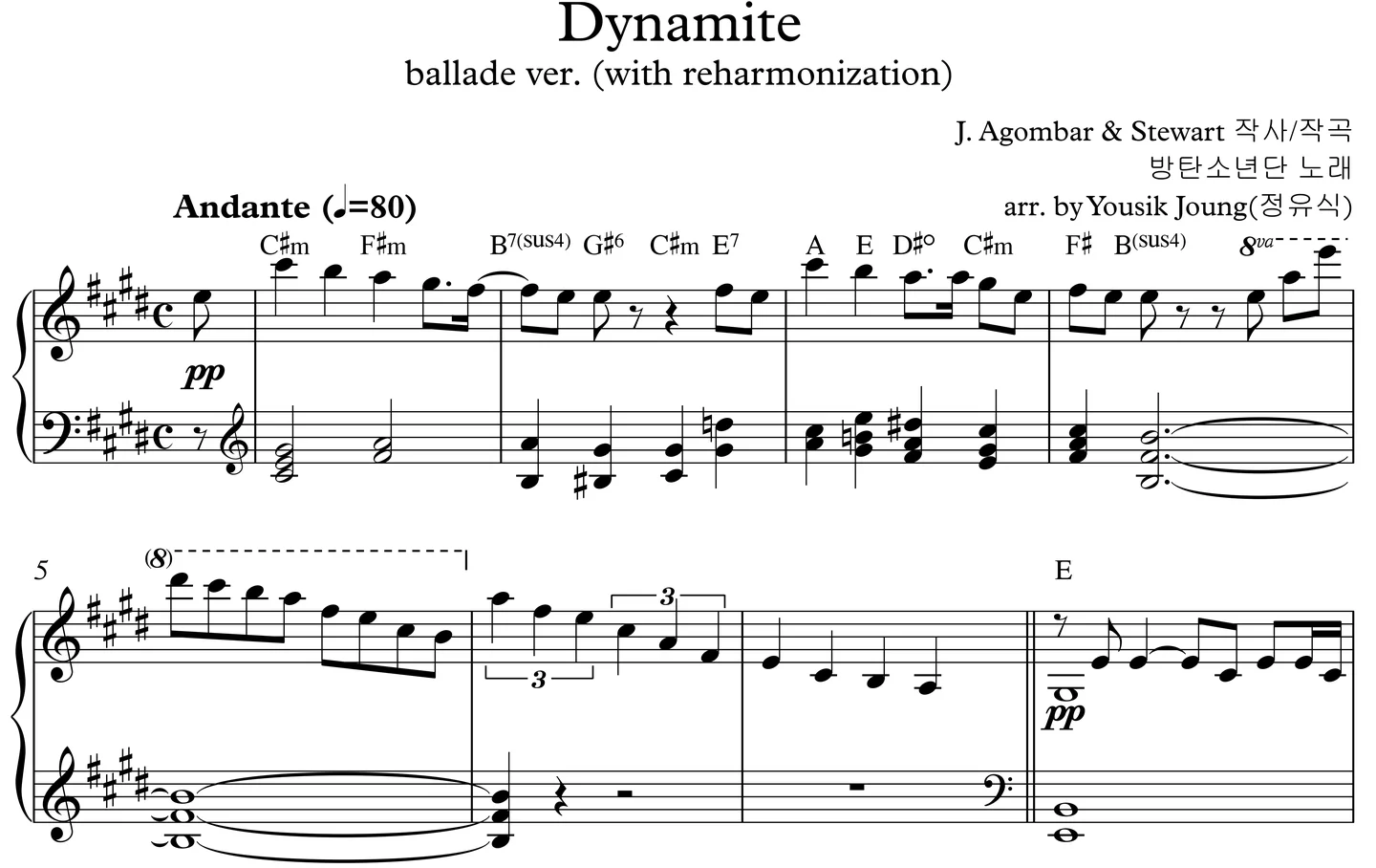 Dynamite - BTS (발라드 버전 편곡) by 정유식