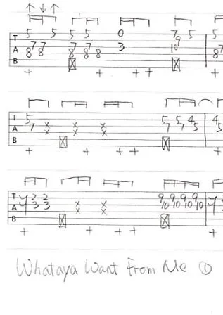 Whataya Want From Me - Adam Lambert (handwritten tab) by 成磊