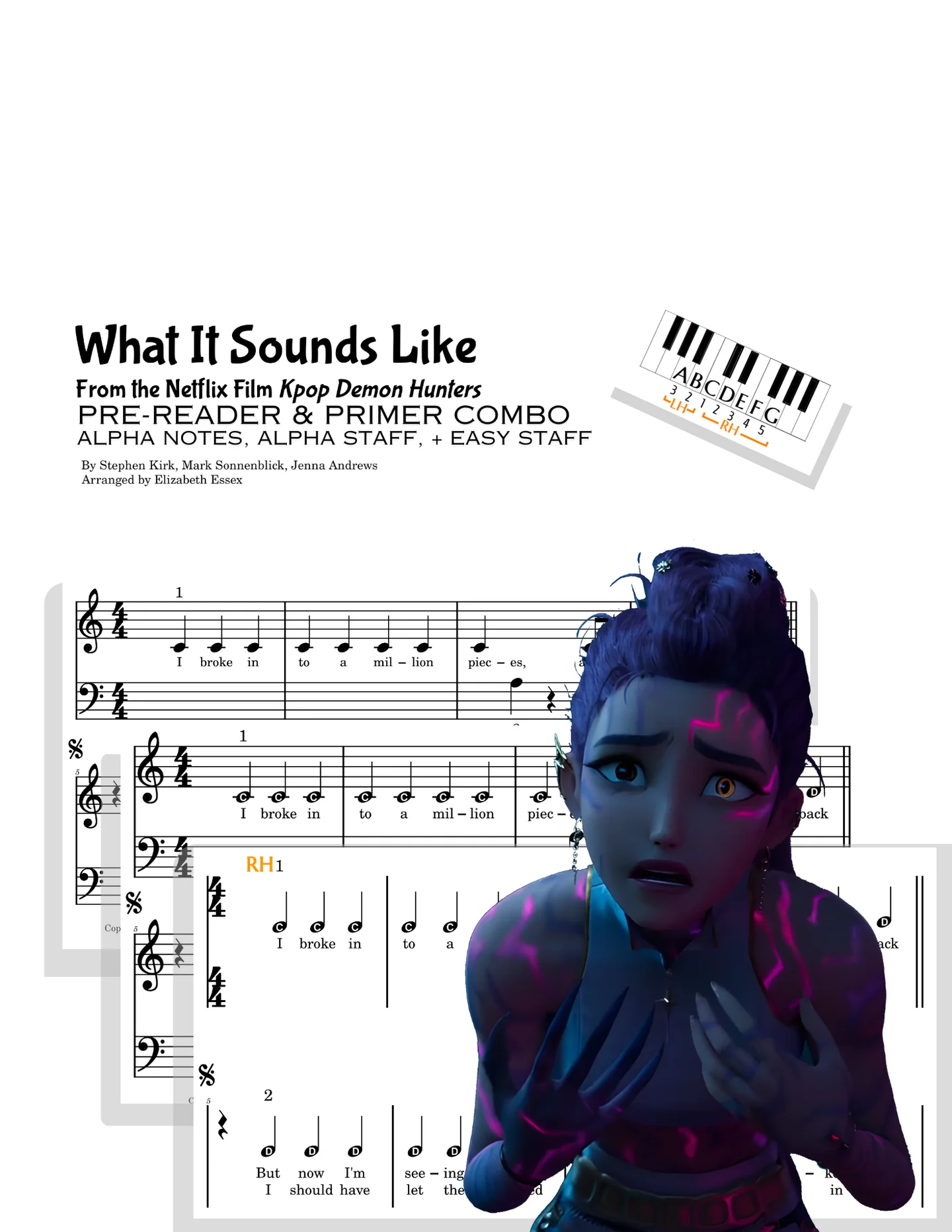 What It Sounds Like - Stephen Kirk, Mark Sonnenblick, Jenna Andrews Arranged by Elizabeth Essex (Chorus only: Alpha note and Primer Staff at Middle C) by Elizabeth Essex