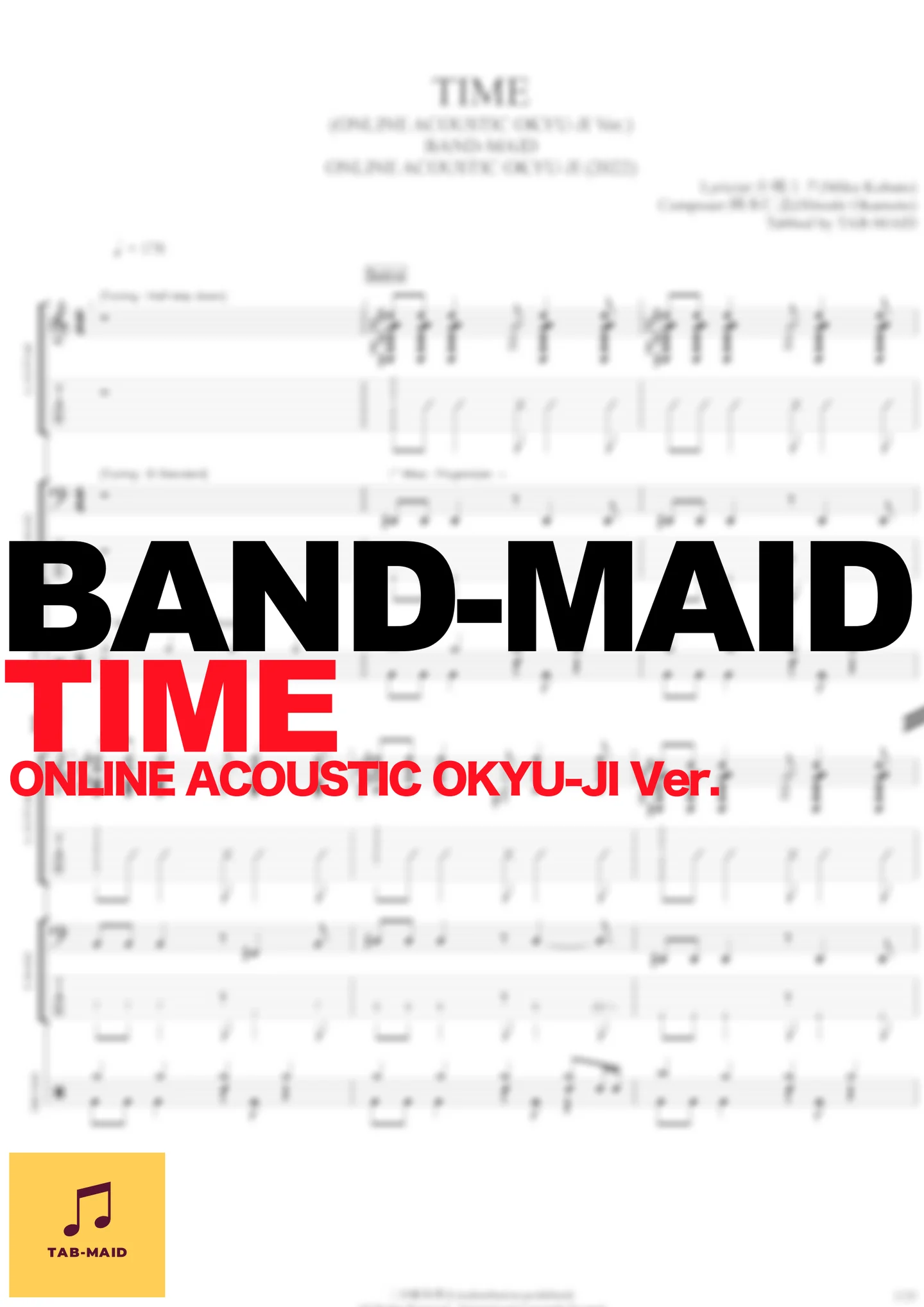 TIME (ONLINE ACOUSTIC OKYU-JI Ver.) - BAND-MAID (TAB / タブ譜 / バンドスコア) by TAB-MAID