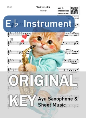 Tokimeki - Vaundy (in E♭|アルトサックス等) by Ayu Saxophone &amp; Sheet Music