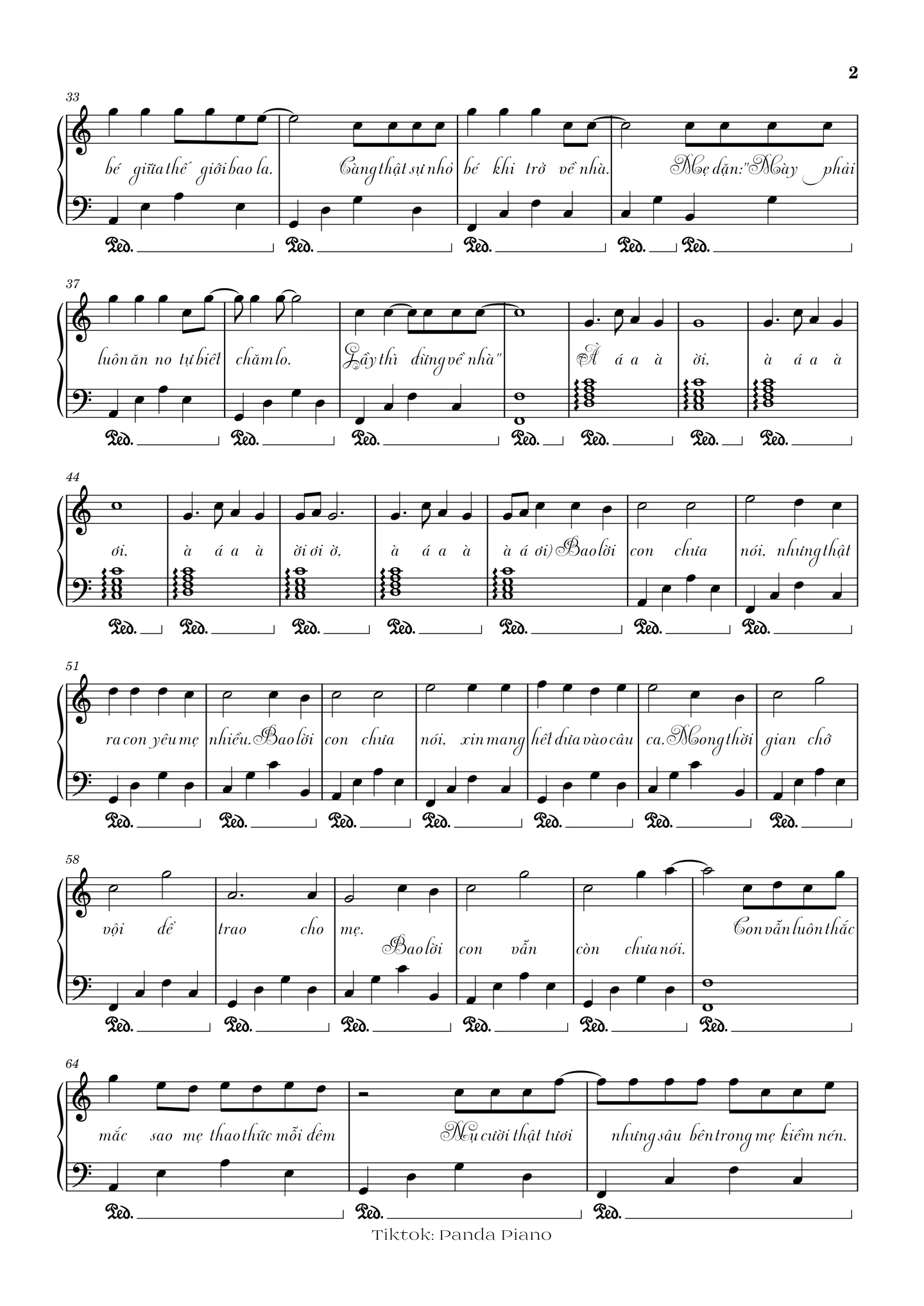 Bao lời con chưa nói - Anh Tú Atus, Song Luân, Quang Trung, Dương Domic, Anh Tú by Panda Piano - Page 2
