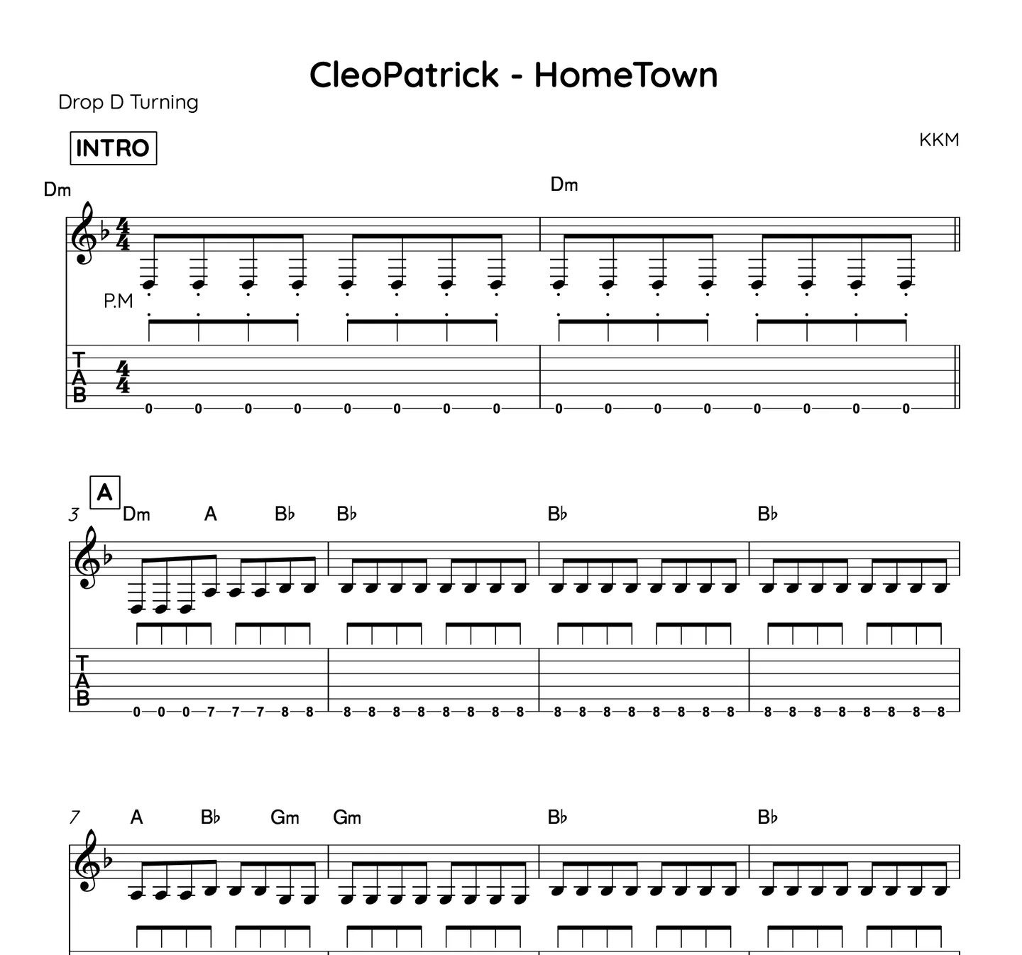 HomeTown - CleoPatrick (일렉기타 / TAB / CleoPatrick) by KKM