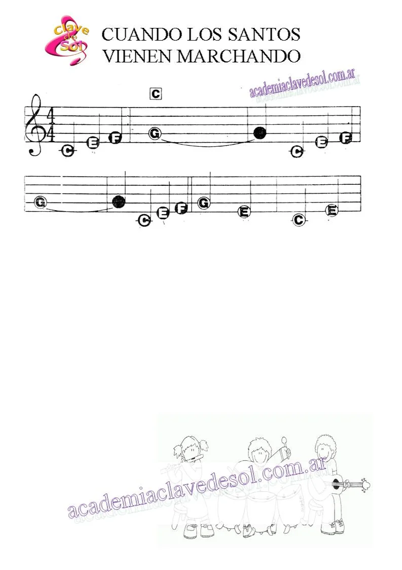 La marcha de los santos (con letras en las notas) by Laura S