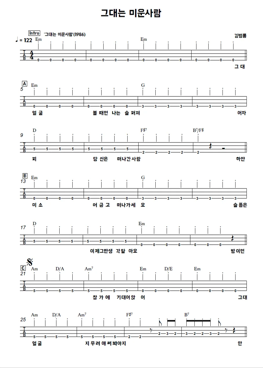 그대는 미운사람 - 김범룡 by 김미(Kimme)