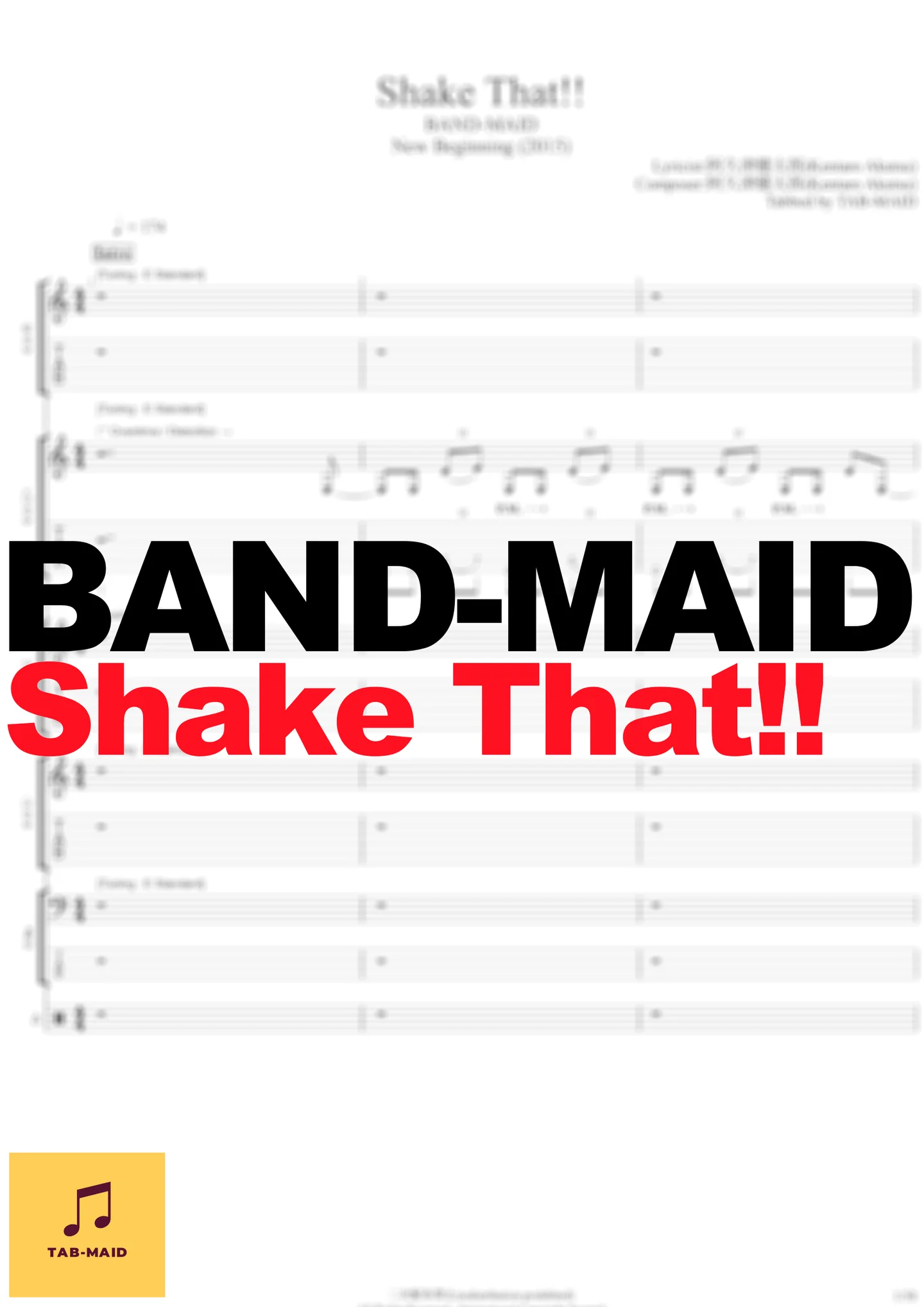 Shake That!! - BAND-MAID (TAB / タブ譜 / バンドスコア) by TAB-MAID