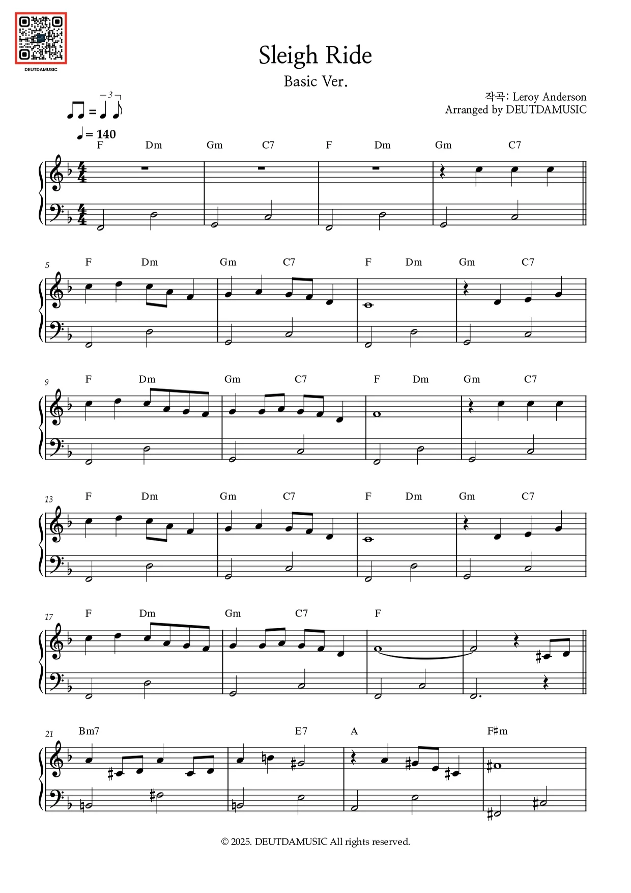 Sleigh Ride - Leroy Anderson (Basic Ver.) by DEUTDAMUSIC