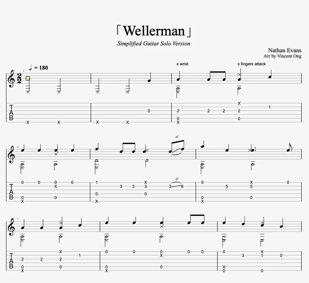 Wellerman - Nathan Evans (Simplified Fingerstyle Guitar) by Vincent Ong