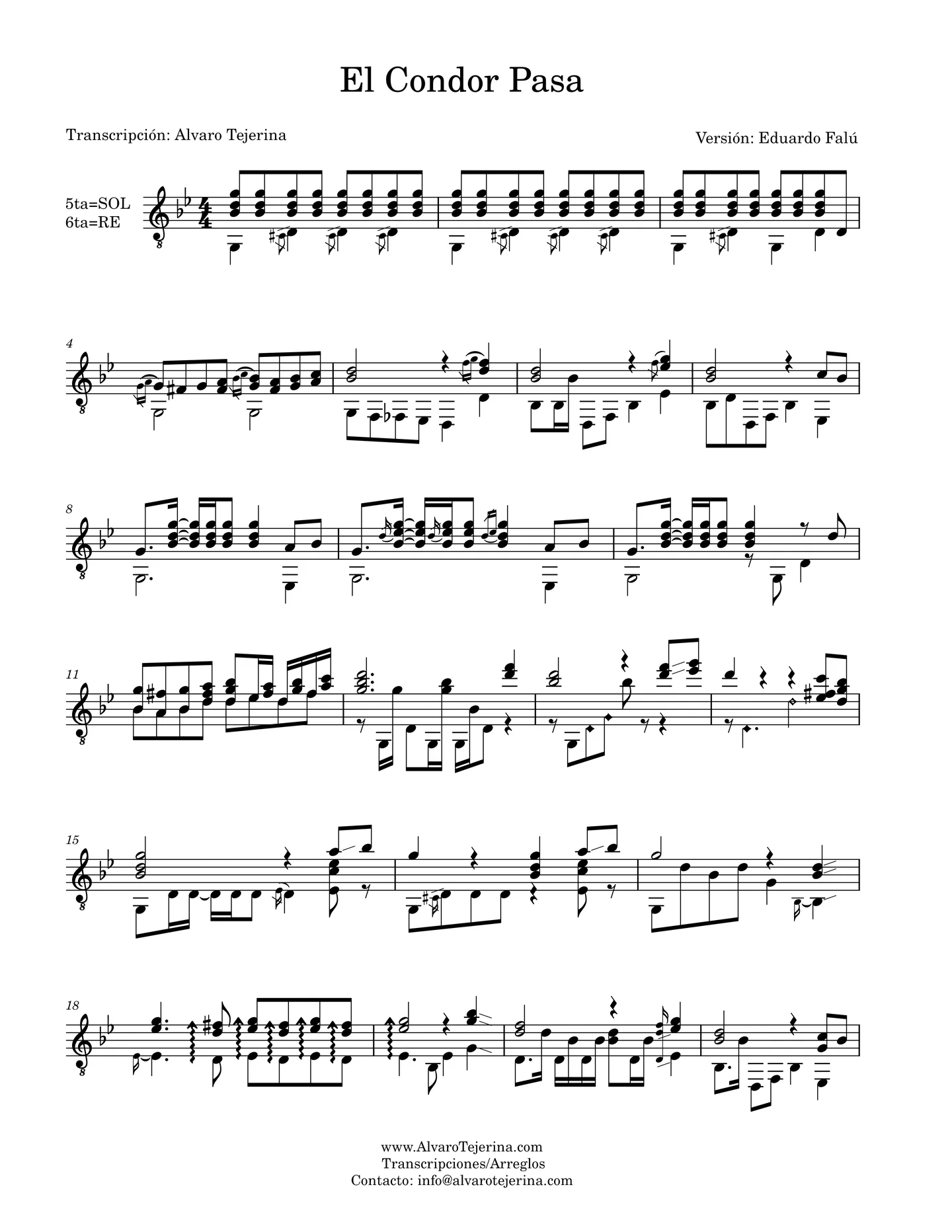 El Cóndor Pasa (Transcripción del arreglo para guitarra sola de Eduardo Falú del Cóndor Pasa) by Eduardo Falú