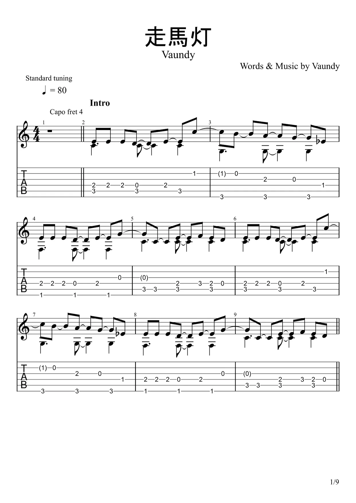 Soumatou - Vaundy (Fingerstyle) by u3danchou