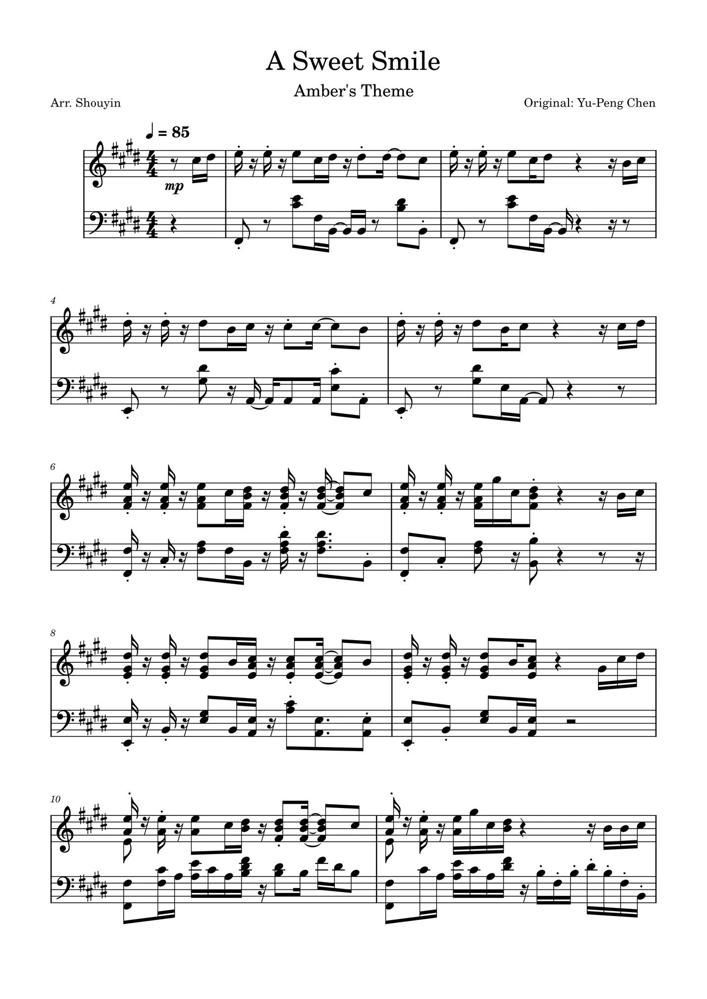 A Sweet Smile - Amber's Theme - Yu-Peng Chen by Shouyin