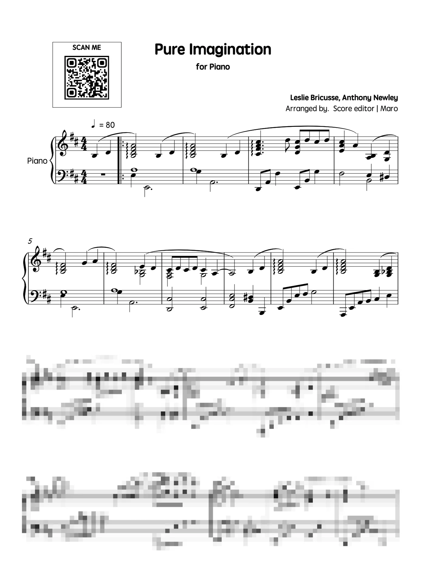 Pure Imagination - 티모시 살라메 (jazz ballad ver.) by maro (score editor)