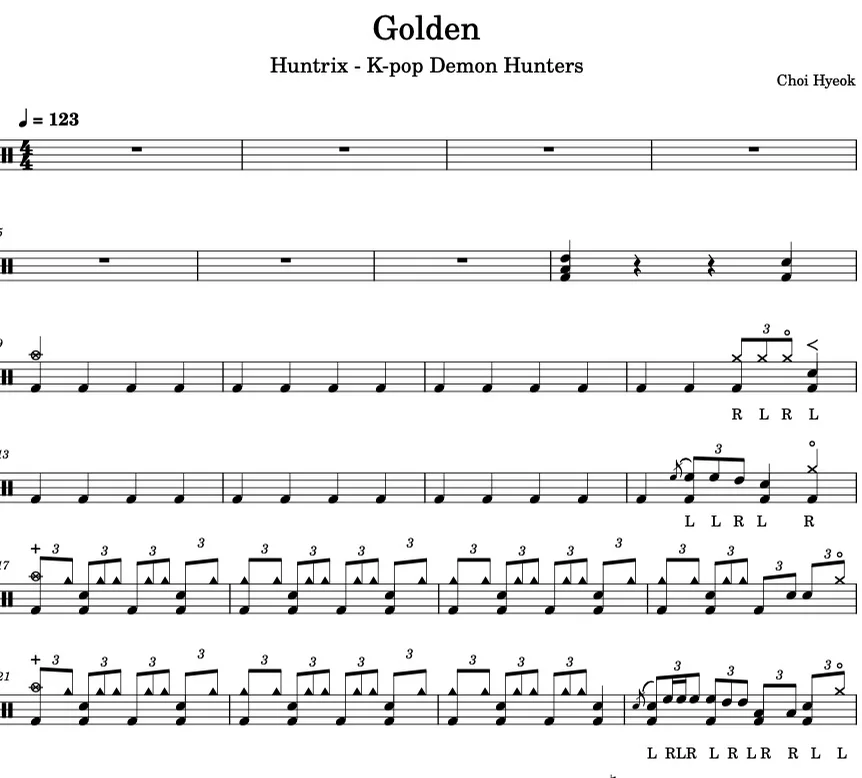 Golden [골든] Hard ver. - Huntrix (K pop Demon Hunters O.S.T Golden Drum arragement Hard ver.) by Hyeok.choi_drums