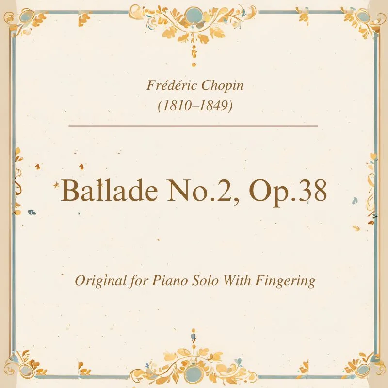 Ballade No.2, Op.38 In F Major - Frédéric François Chopin (Original for Piano Solo With Fingering) by poon