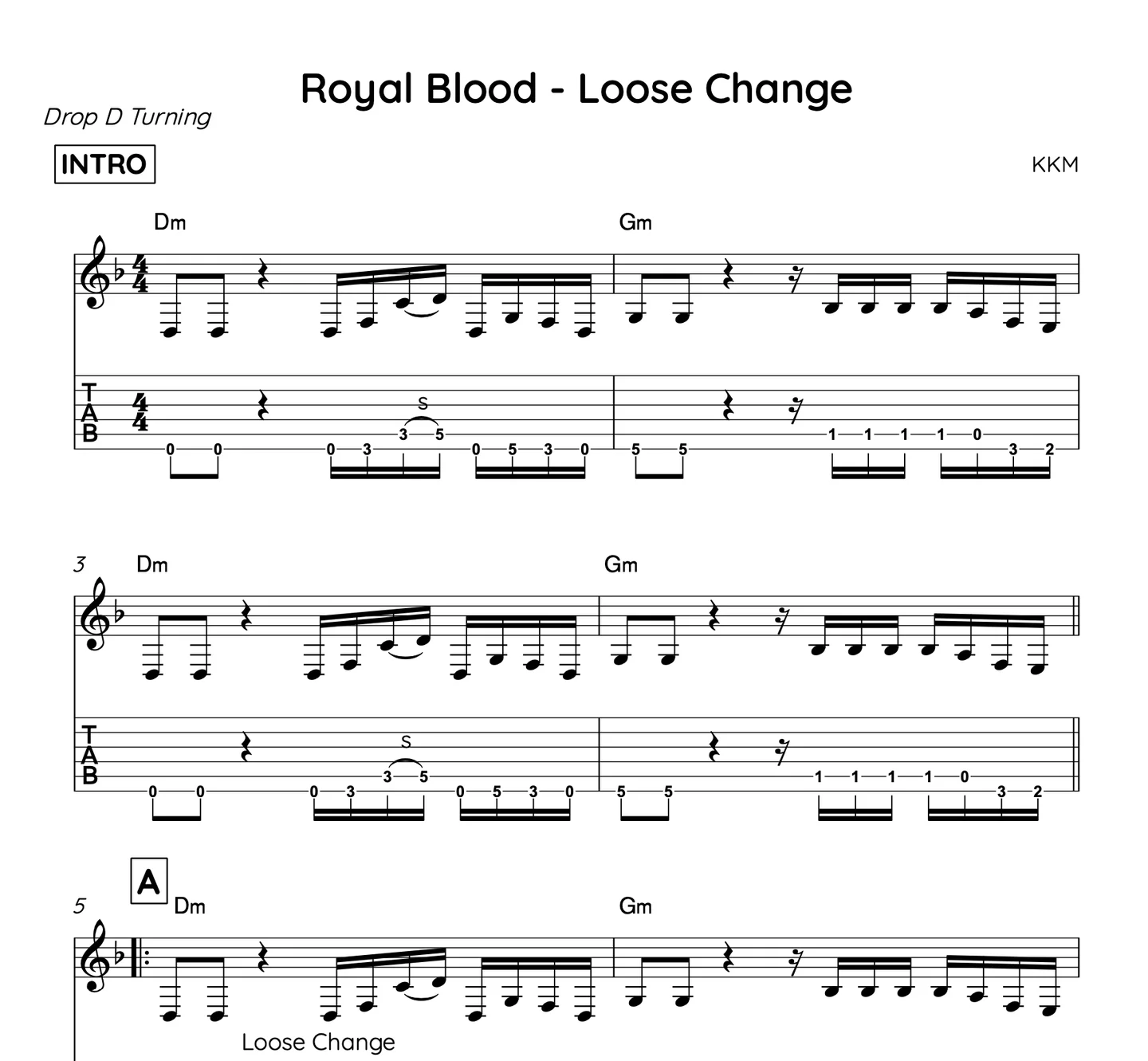 Loose Change - Royal Blood (일렉기타 / TAB / Royal Blood) by KKM