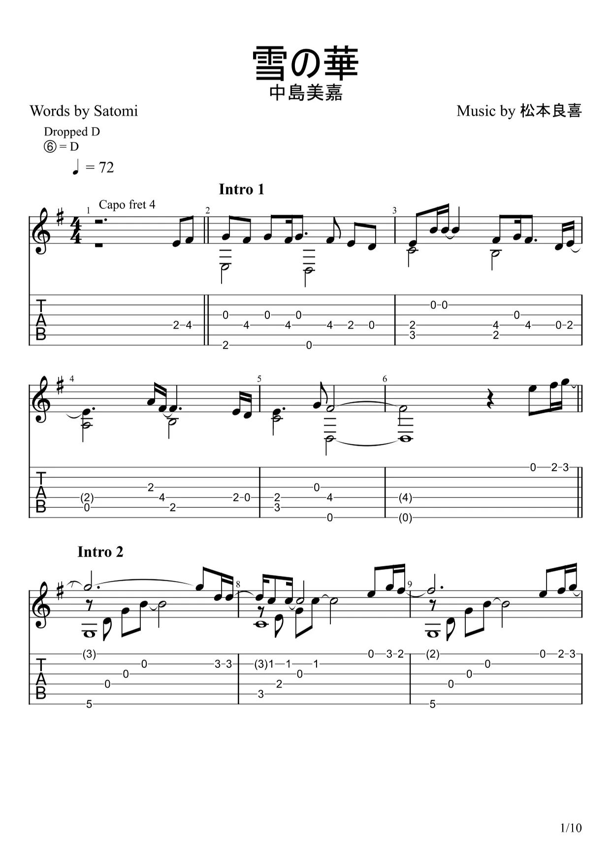 Yuki no Hana - Mika Nakashima (Fingerstyle) by u3danchou