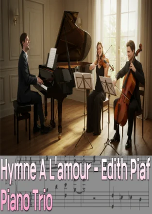 Hymne à l'amour (Hymn to Love) - Edith Piaf (Piano Trio / Piano, Violin & Cello / Full Score, Violin & Cello Parts / PDF / 8 + 2 + 2 Pages) by LP1000