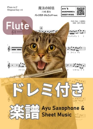 Magic Carpet - Takaya Kawasaki (flute / easy key / note names included) by Ayu Saxophone & Sheet Music