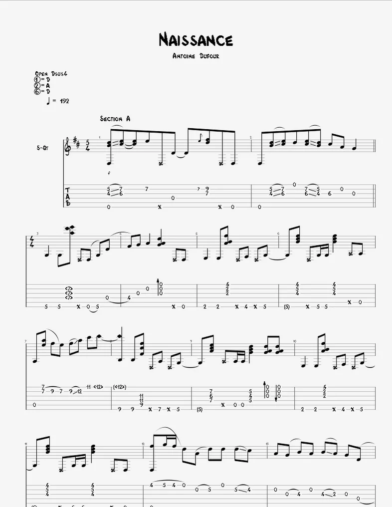 Naissance - Antoine Dufour by 「Agape Guitar」