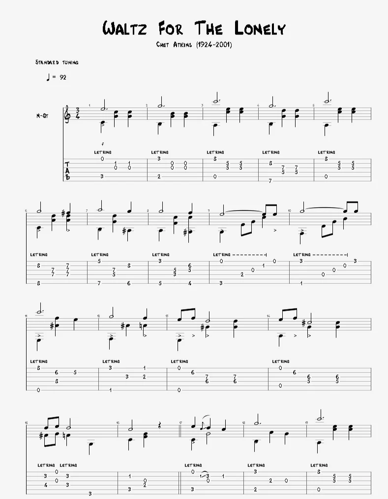 Waltz For The Lonely - Chet Atkins by 「Agape Guitar」