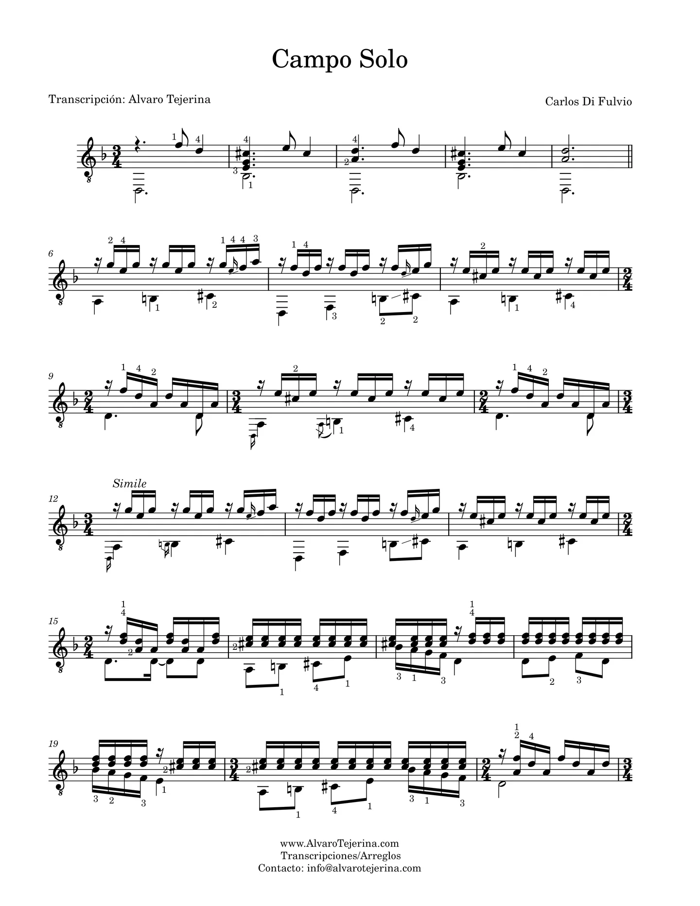 Campo Solo (Transcripción de la obra Campo Solo de Carlos Di Fulvio) by Carlos DI Fulvio