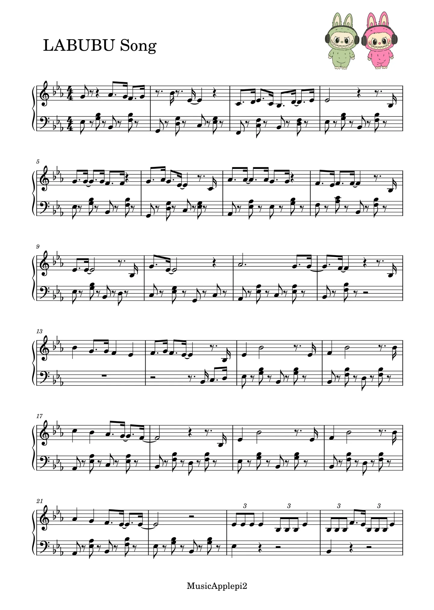 LABUBU Song - LABUBU (원곡 Eb key) by MusicApplepi2