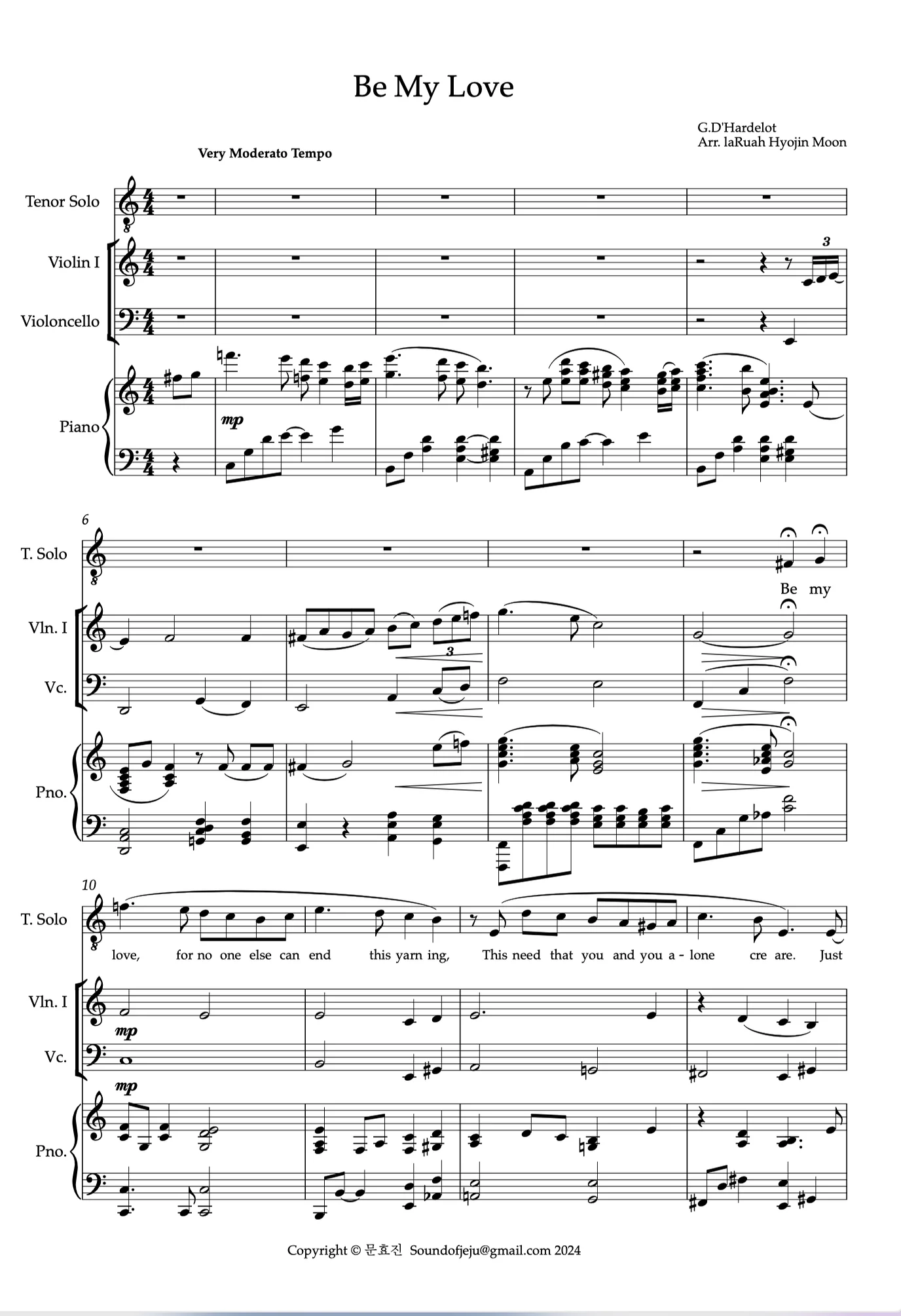Be my love (Tenor+Trio) - N.Brodszky by laRuah