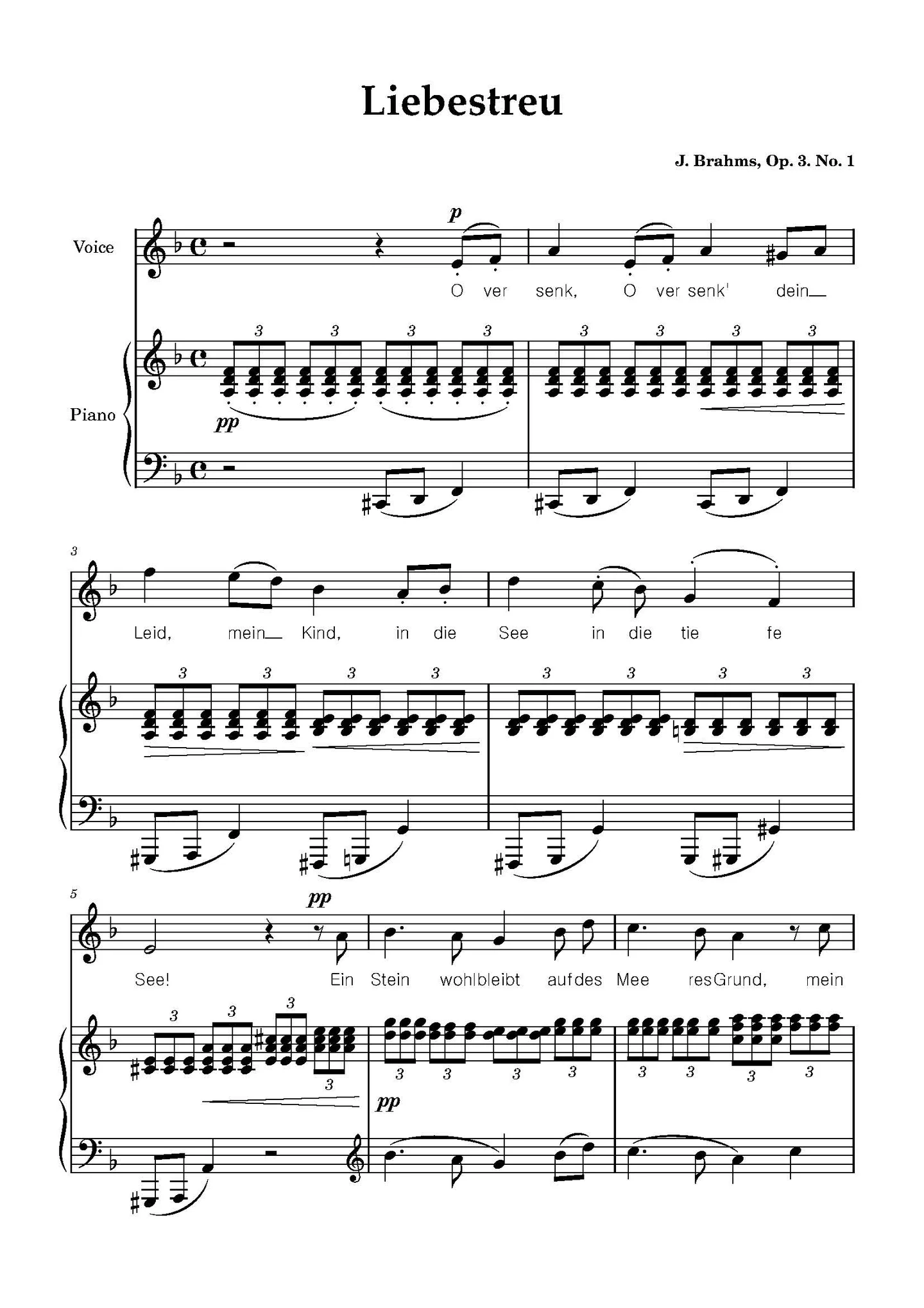 Liebestreu - dm key - J. Brahms (dm key) by MYO