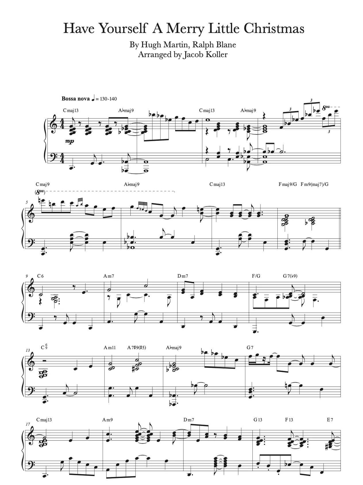 Have Yourself a Merry Little Christmas - Judy Garland (Bossa nova arrangement) by JIMS Sheet Music