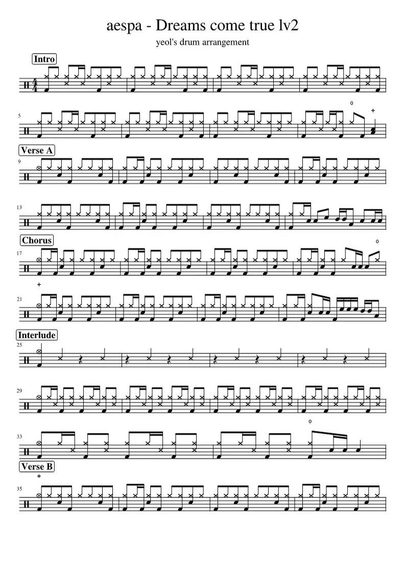 dreams come true - aespa (Lv2) by yeol's drum