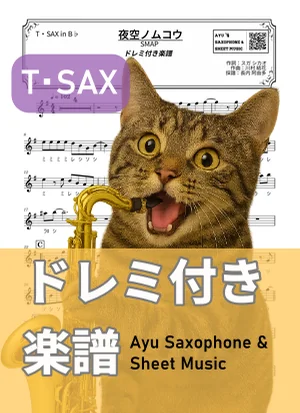 夜空的彼岸 - SMAP (次中音萨克斯 / 附唱名) by Ayu Saxophone & Sheet Music