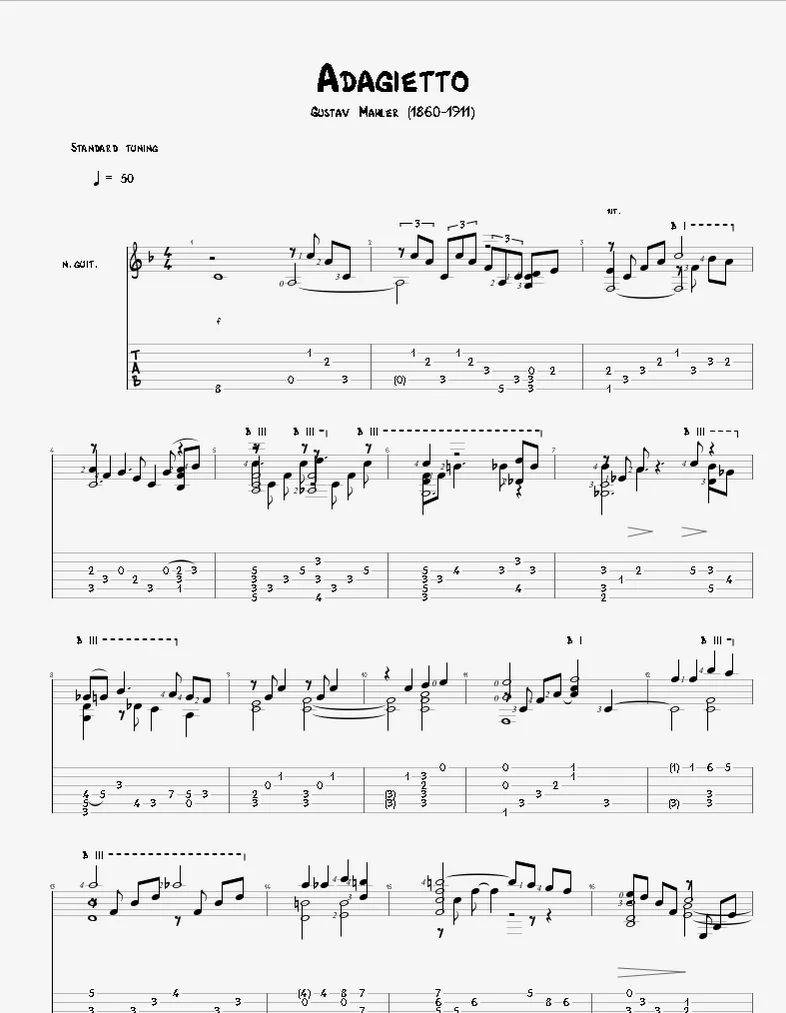 Adagietto - 古斯塔夫·马勒 by Agape Guitar