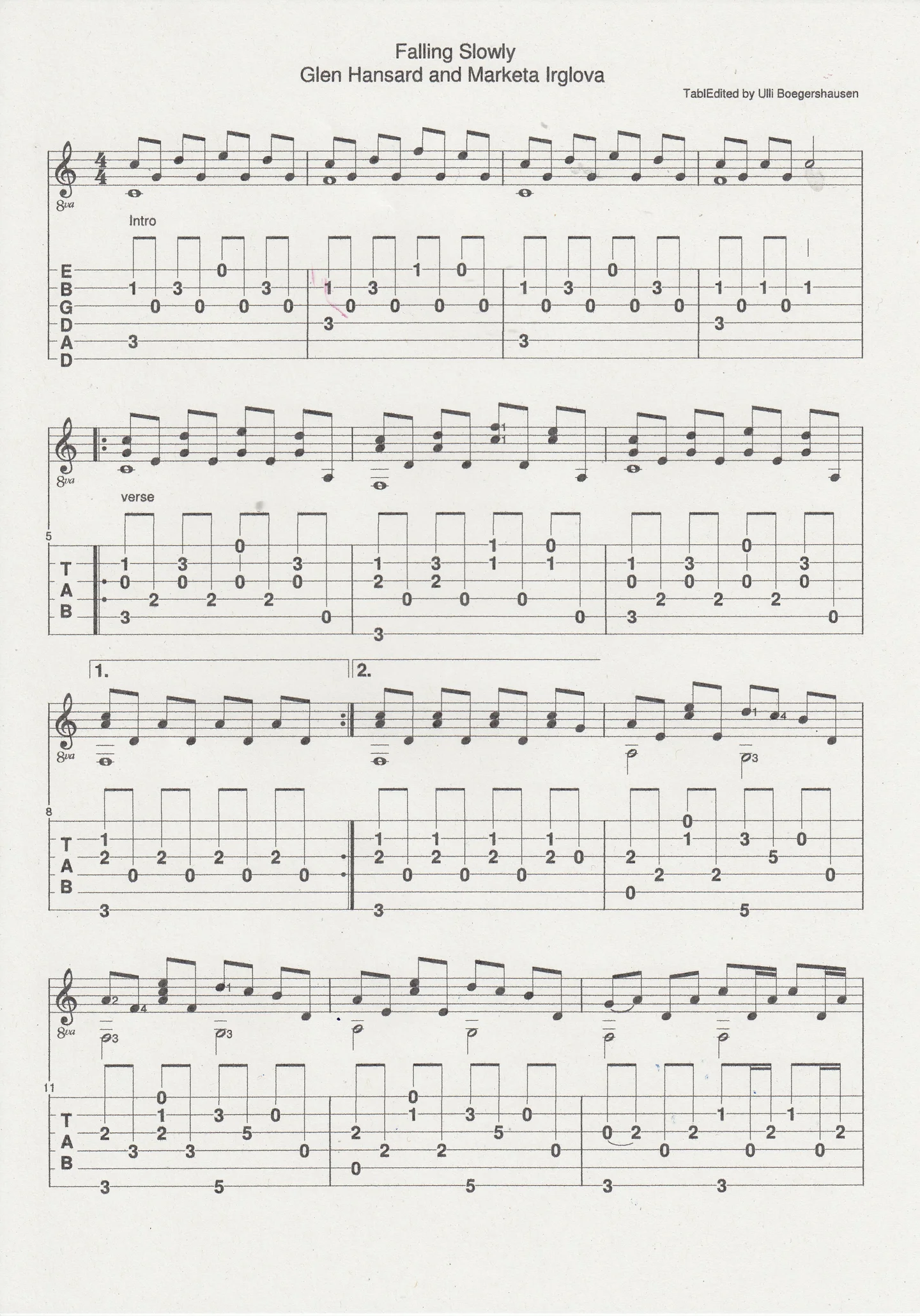 Falling Slowly - Glen Hansard by Ulli Boegershausen