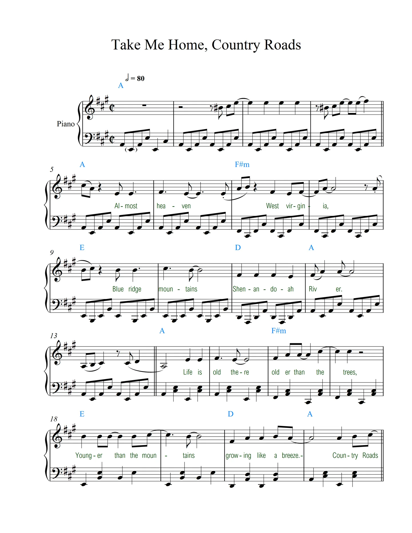 Take Me Home, Country Roads - Lana Del Rey (lyrics) by Rita B