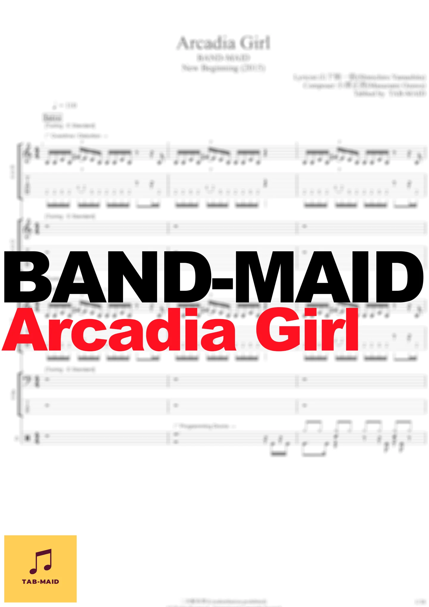 Arcadia Girl - BAND-MAID (TAB / FullScore) by TAB-MAID