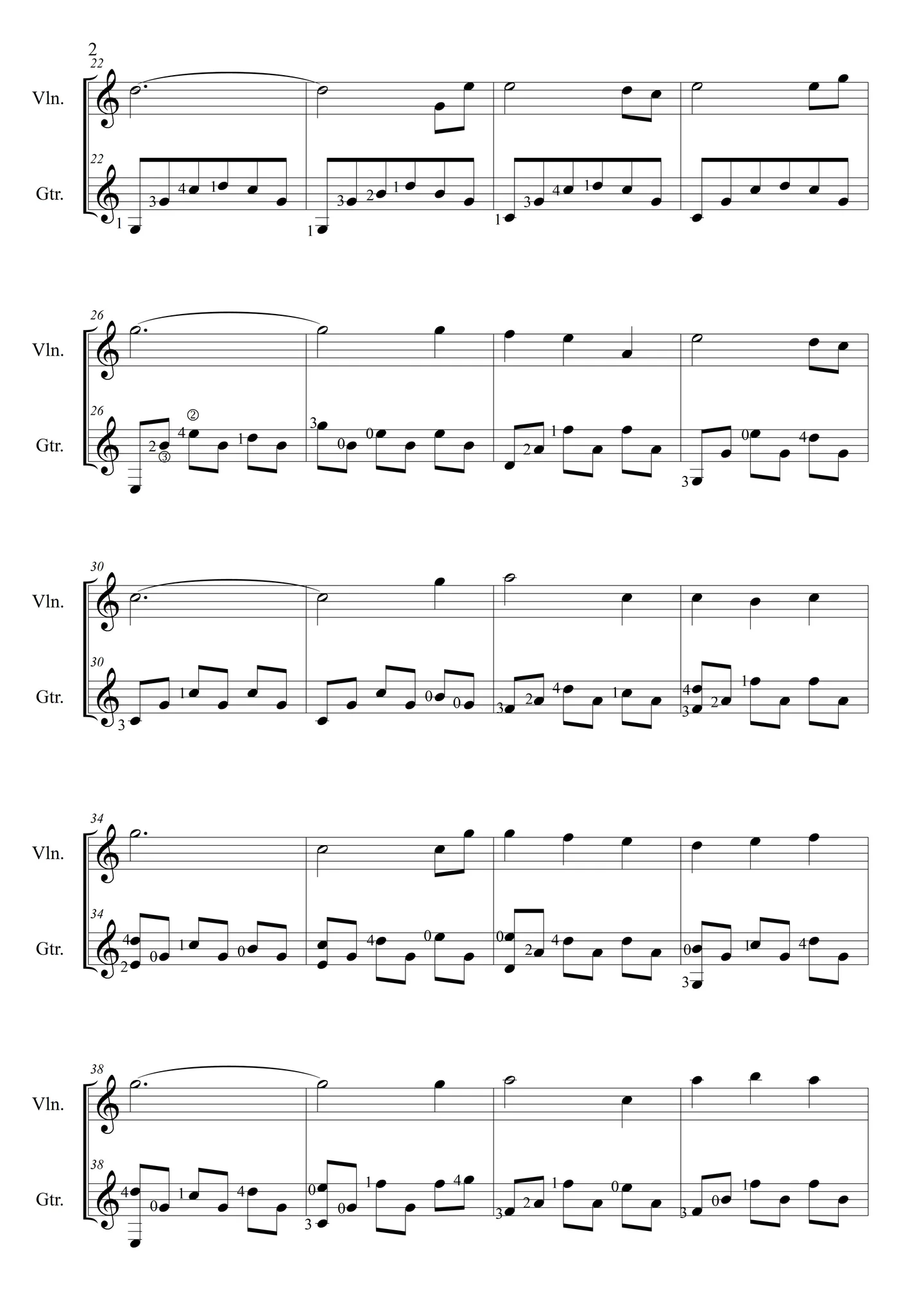 The Promise of the World - Kimura Yumi (Violin&Guitar Duet) by Yoon-Sick Jang - Page 2